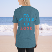 Unisex Masked Whale 2020 - Teal Heathered with Red whale