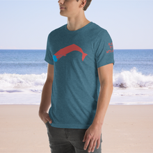 Unisex Masked Whale 2020 - Teal Heathered with Red whale
