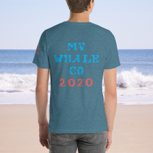 Unisex Masked Whale 2020 - Teal Heathered with Red whale