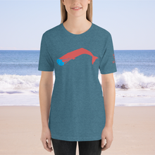 Unisex Masked Whale 2020 - Teal Heathered with Red whale