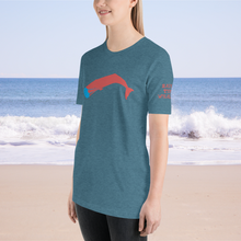 Unisex Masked Whale 2020 - Teal Heathered with Red whale