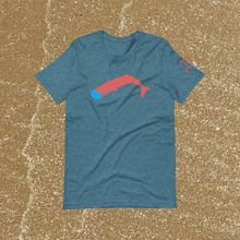 Unisex Masked Whale 2020 - Teal Heathered with Red whale