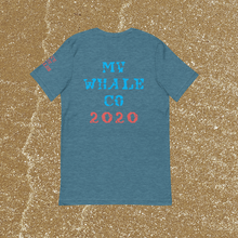 Unisex Masked Whale 2020 - Teal Heathered with Red whale