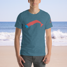 Unisex Masked Whale 2020 - Teal Heathered with Red whale